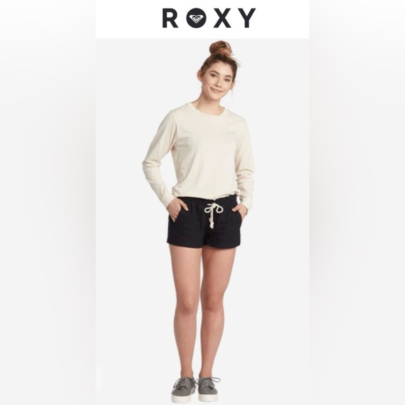 NWT Roxy Oceanside Short Black with Drawstring Shorts Size Medium - Picture 1 of 10